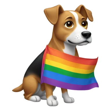 Gay flag on dog  sticker