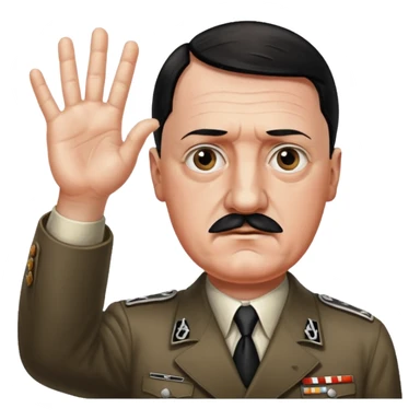 Hitler with hailing with one hand and painting with the other hand sticker