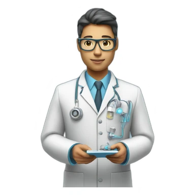 Futuristic-Biomedical-Engineer-studying-hologram-3d-model-of-breast sticker