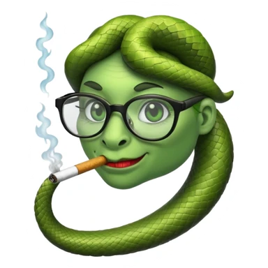 can you create a sneaky bitch SNAKE with big glasses smoking a cigarrette sticker
