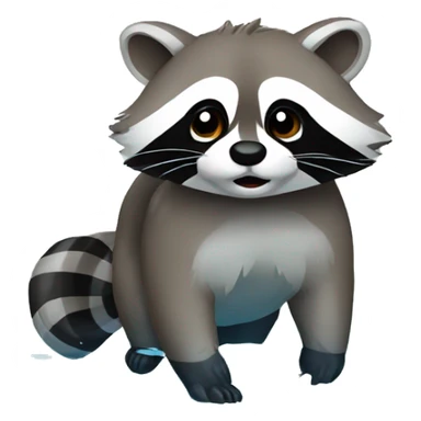 Raccoon in water sticker