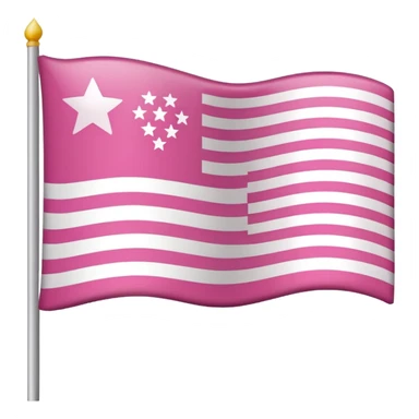 pink american flag without flagpole, pink and white stripes and dark pink background with white stars sticker