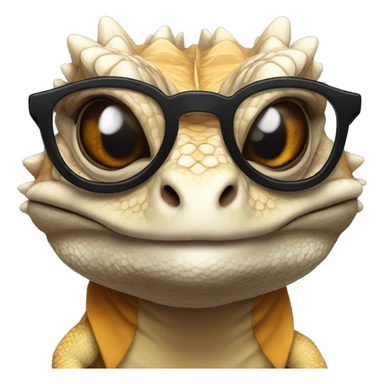 Bearded dragon with glasses sticker