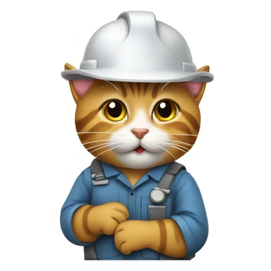 engineer cat blowing kiss sticker