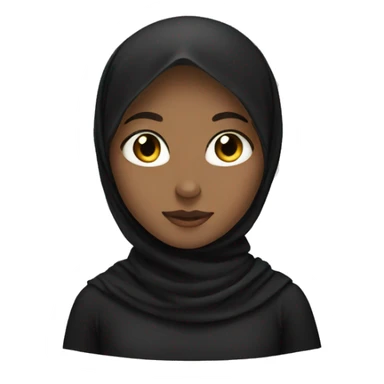 A girl wearing a black hijab  sticker