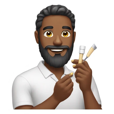 Beard guy nail polishing  sticker