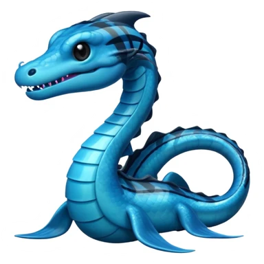 Electrical Electric-blue and Cyan eel-dragon  with thick obsidian-black stripes  sticker
