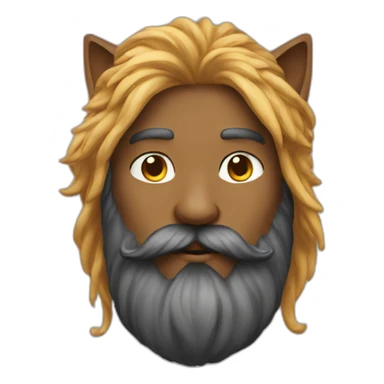 bearded man with cat on head sticker