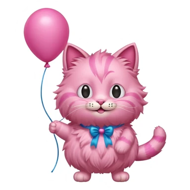 Pink cat WITH a balloon head sticker
