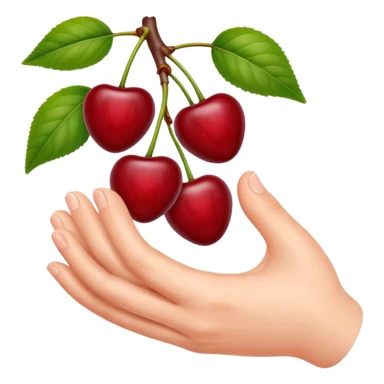 Hands grabbing cherries sticker