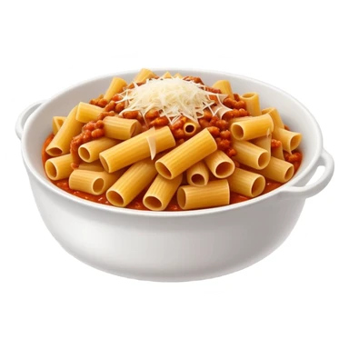 Round bowl of rigatoni bolognese  sticker