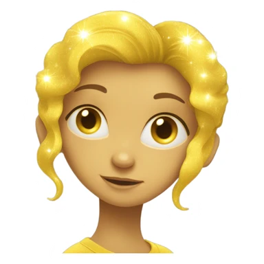 Yellow heart with sparkles  sticker