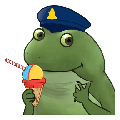wearing a propeller hat, eating a popsicle sticker