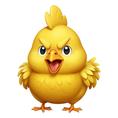 shouting yellow chicken sticker