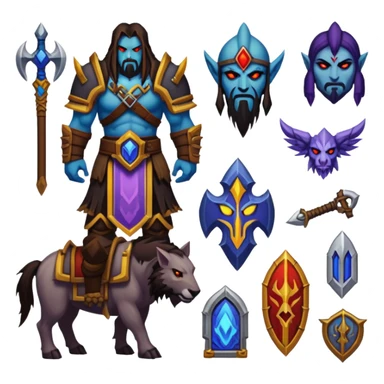 Набор эмодзи в стиле игры Warcraft 2 sticker