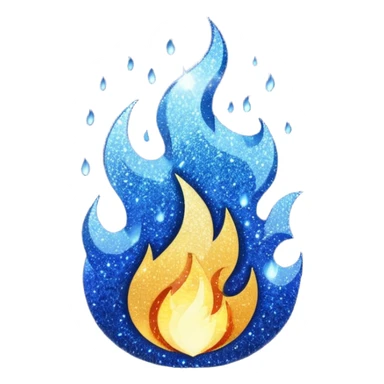 navy blue glitter fire sticker