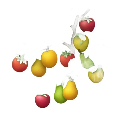 Fruits hanging on bushes  sticker
