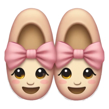Cute slippers with bow sticker