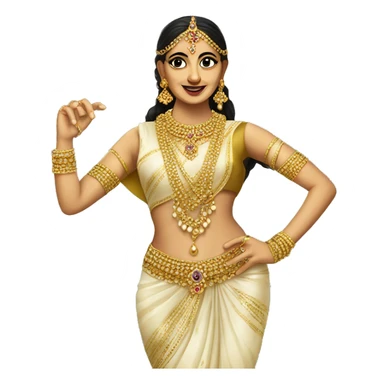 Desi classical dancer with gold jewellery  sticker