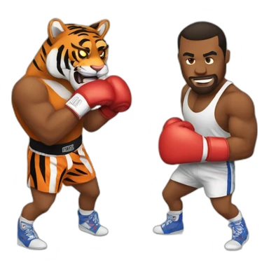 Tyson boxing with a tiger sticker
