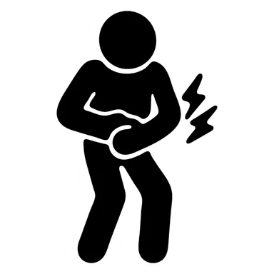 a person with stomach ache sticker