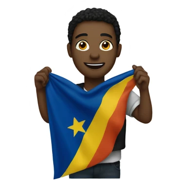 A black person holding a Salvador flag sticker