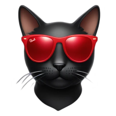 black cat with red ray ban sunglasses sticker