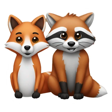 Fox and raccoon  sticker
