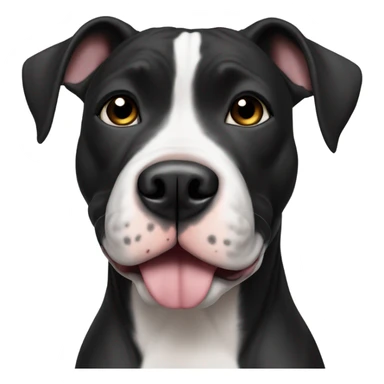 American pitbull terrier black and white dark eyes sticker