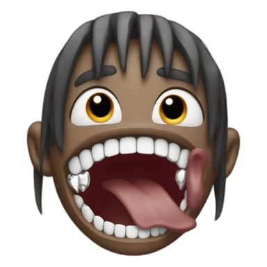 travis scott screaming with diamond teeth grillz sticker