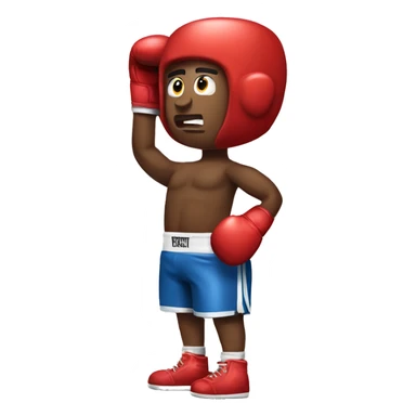 Man with boxing gloves and boxing shorts In a Philly shell stance sticker