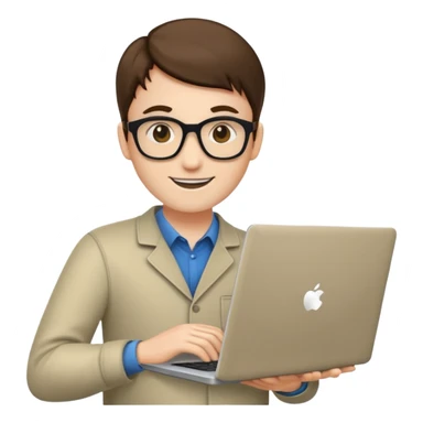 a programmer happy with a microsoft laptop sticker