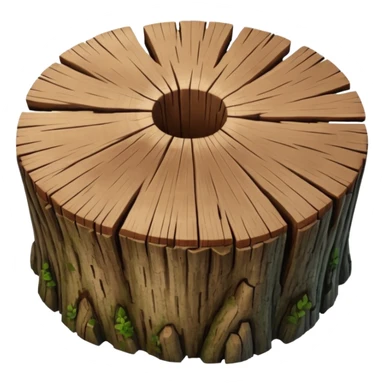tree stump top view sticker