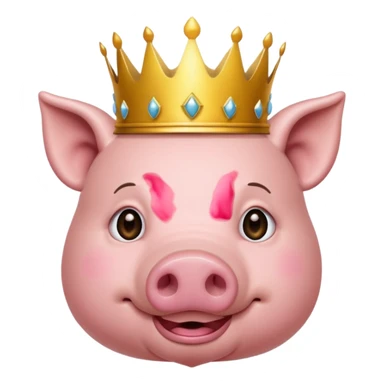 A pig wears crown  sticker