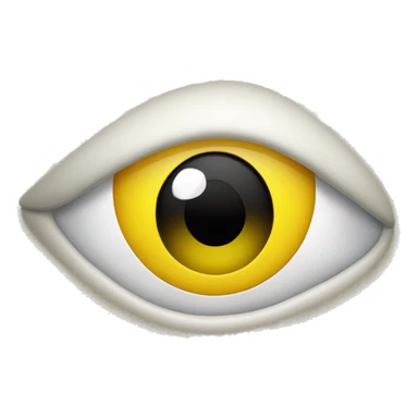 Create an Eye emoji with the text "HC" written on it in the middle. The eye should be yellow in color and the text in black.  sticker