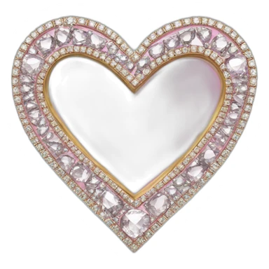fancy diamond heart mirror sticker