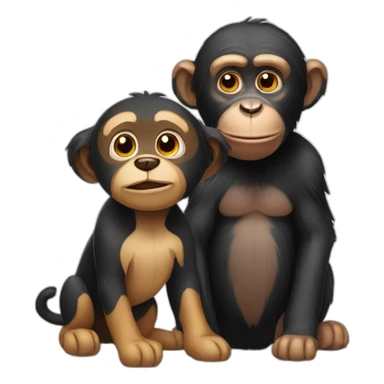 Dog + chimpanzee sticker