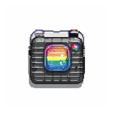 Instagram logo, pixel art style sticker
