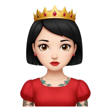 Tattooed princesses red dress short hair sticker