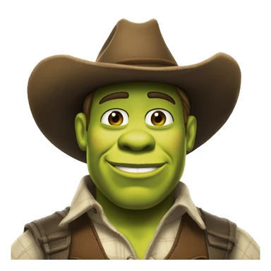 shrek com juliete e chapéu de cowboy sticker