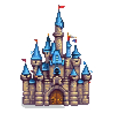 Disneyland Castle pixel art style sticker