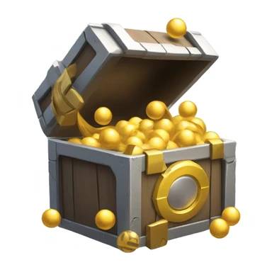 loot box that has gold and pokeballs sticker
