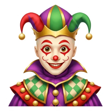 crazy colorful human jolly joker, medieval, vintage, court jester sticker