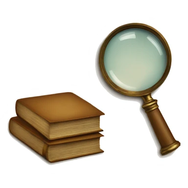 vintage book with magnifying glass sticker