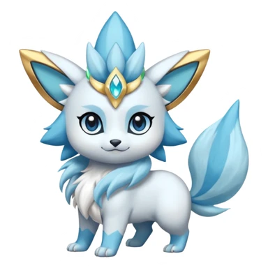 Fluffy floofy furry scaly cute elegant pristine beautiful precious pretty Primarina-Glaceon-Solgaleo1Suicune-Amaura-Dialga-fusion sticker