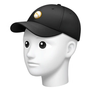 baseball cap with a simple logo on the front panel sticker