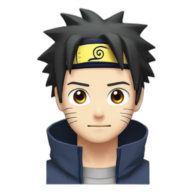 Naruto with face sasuke sticker