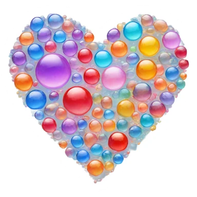 Bubble heart sticker