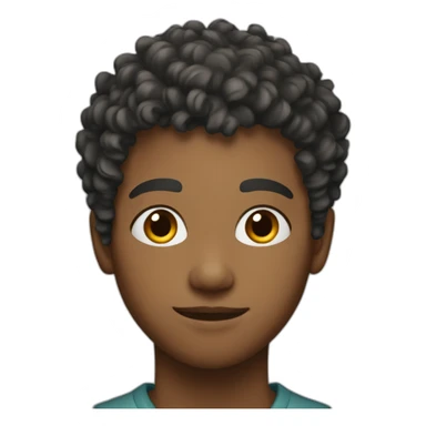 white teen kid with taper fade and mid short curly hair sticker