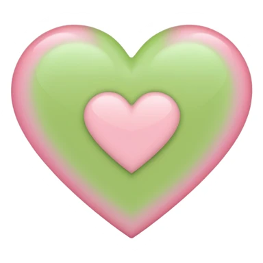 A half light green half light pink heart sticker